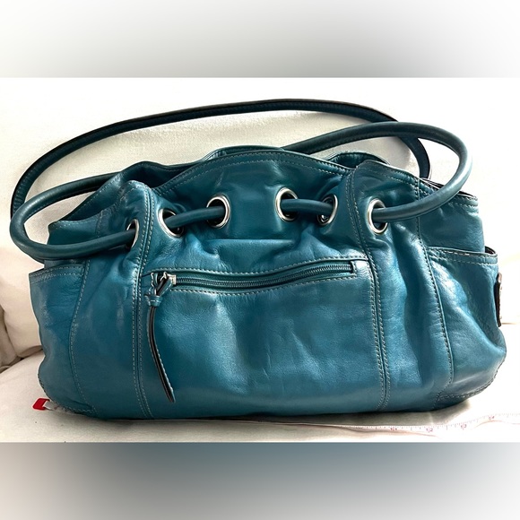 Blue Green Leather Shoulder Bag Handbag by Tignanello - Picture 8 of 16